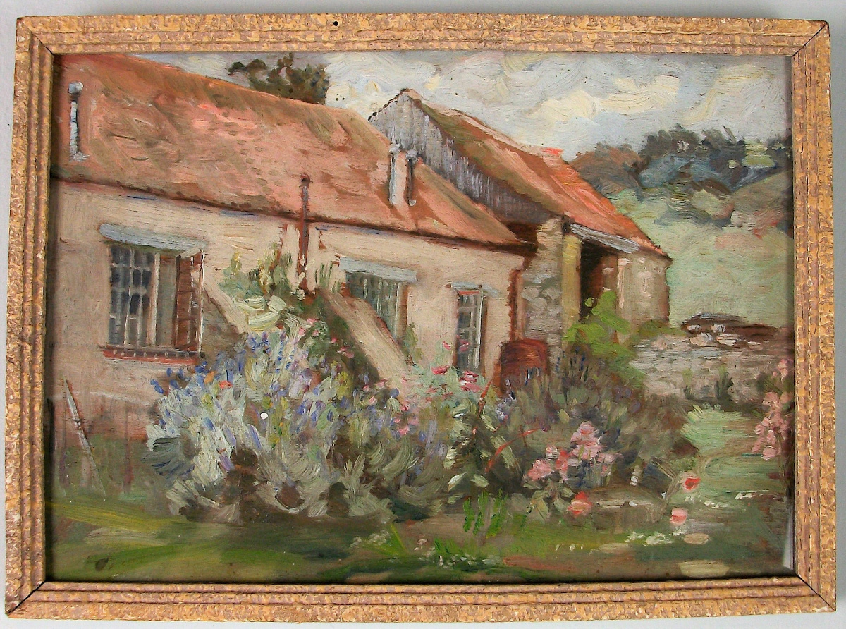 Oil on Board of an english Cottage